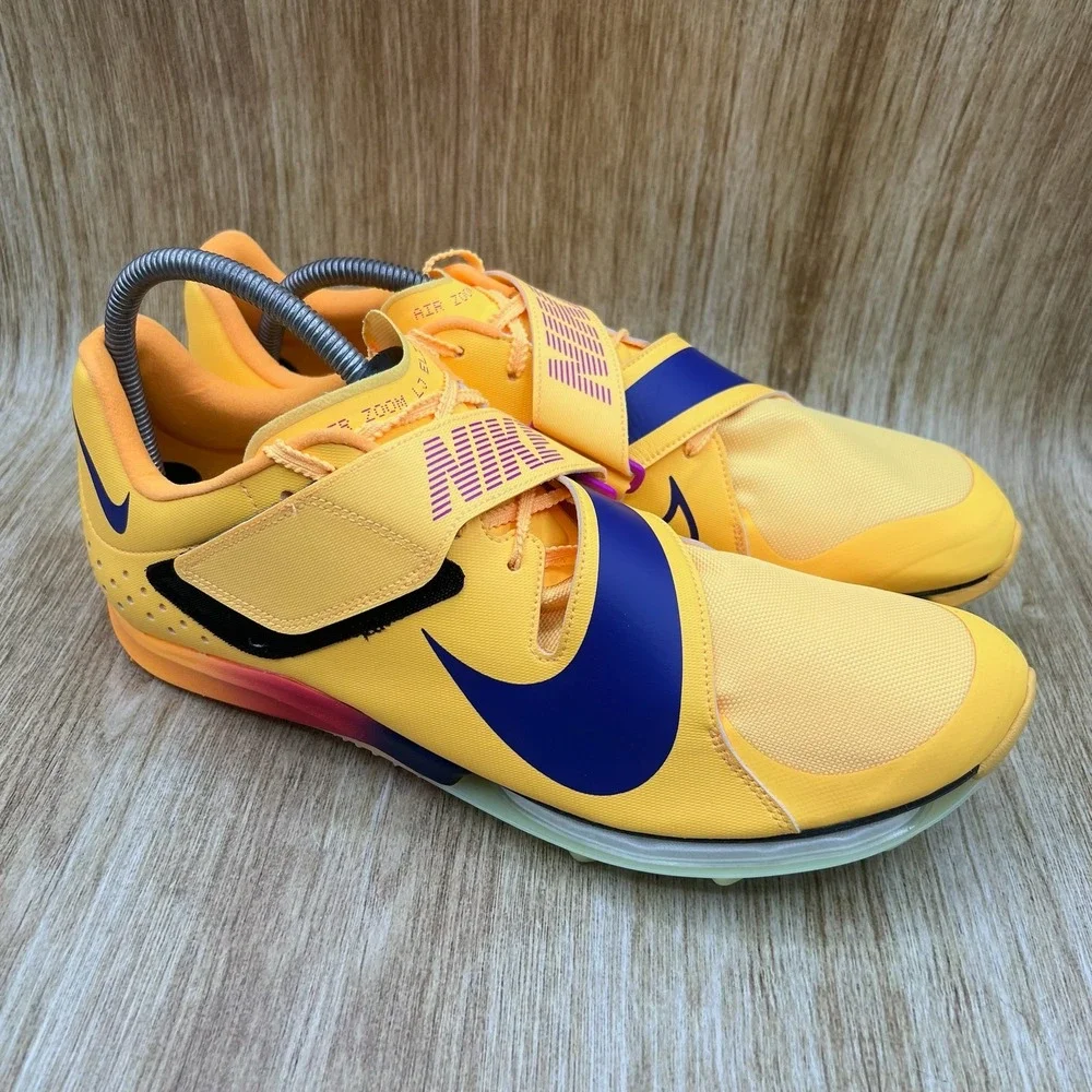 Nike Air Zoom LJ Elite Mens Size 12.5 Citron Pulse Track Field Spikes FZ9326-800